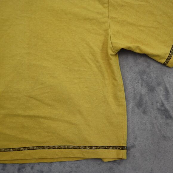 CH Sports Shirt Womens M Yellow Front Button Short Sleeve Pockets Collared Top - Picture 14 of 16